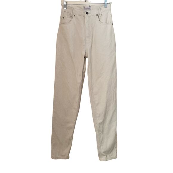 VTG Great Land Trading Company Women's Jeans Beige Size 6A Tall High Waisted - Picture 1 of 6